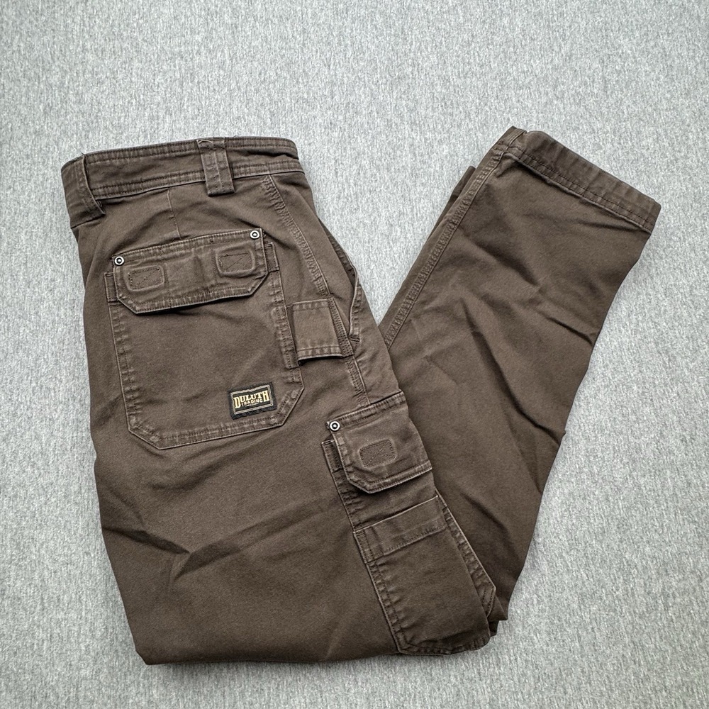 Duluth Flex Fire Hose Slim Fit Cargo Pants Mens 34x30 Brown Work Utility Canvas